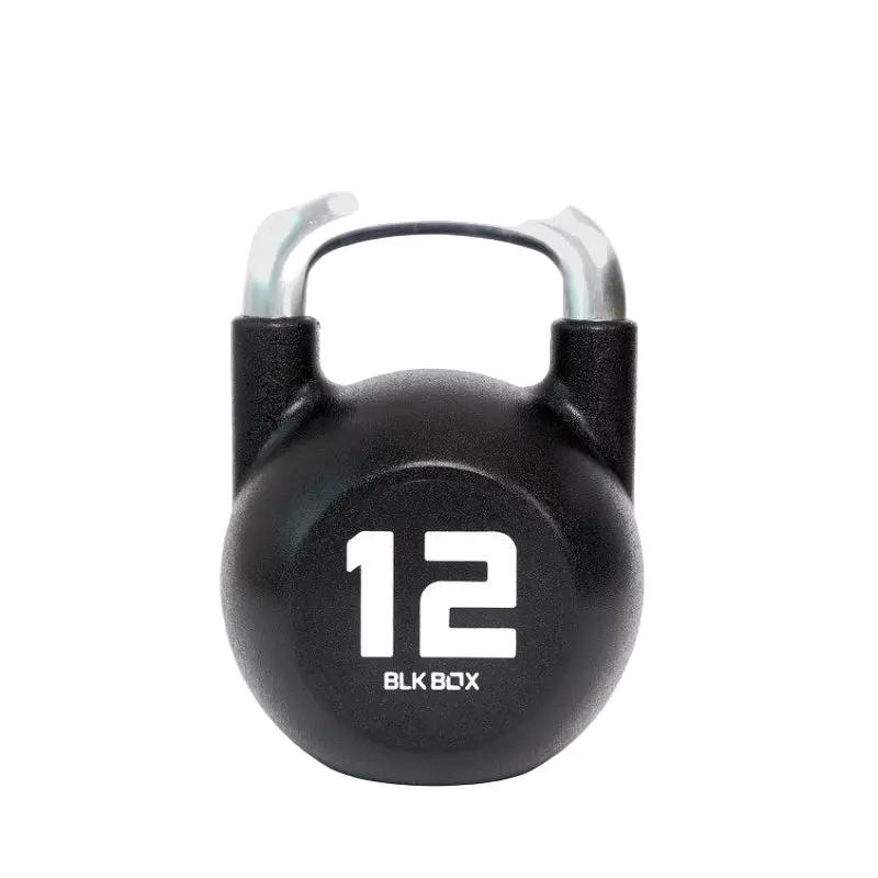 BLK BOX Urethane Kettlebells: Durable, Standard-Sized, Chrome Handle for Strength Training