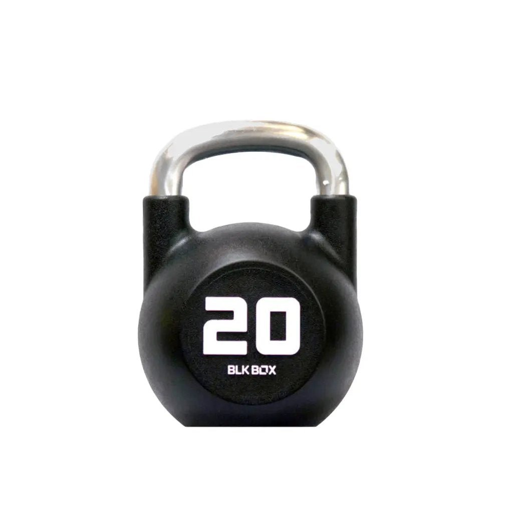 BLK BOX Urethane Kettlebells: Durable, Standard-Sized, Chrome Handle for Strength Training