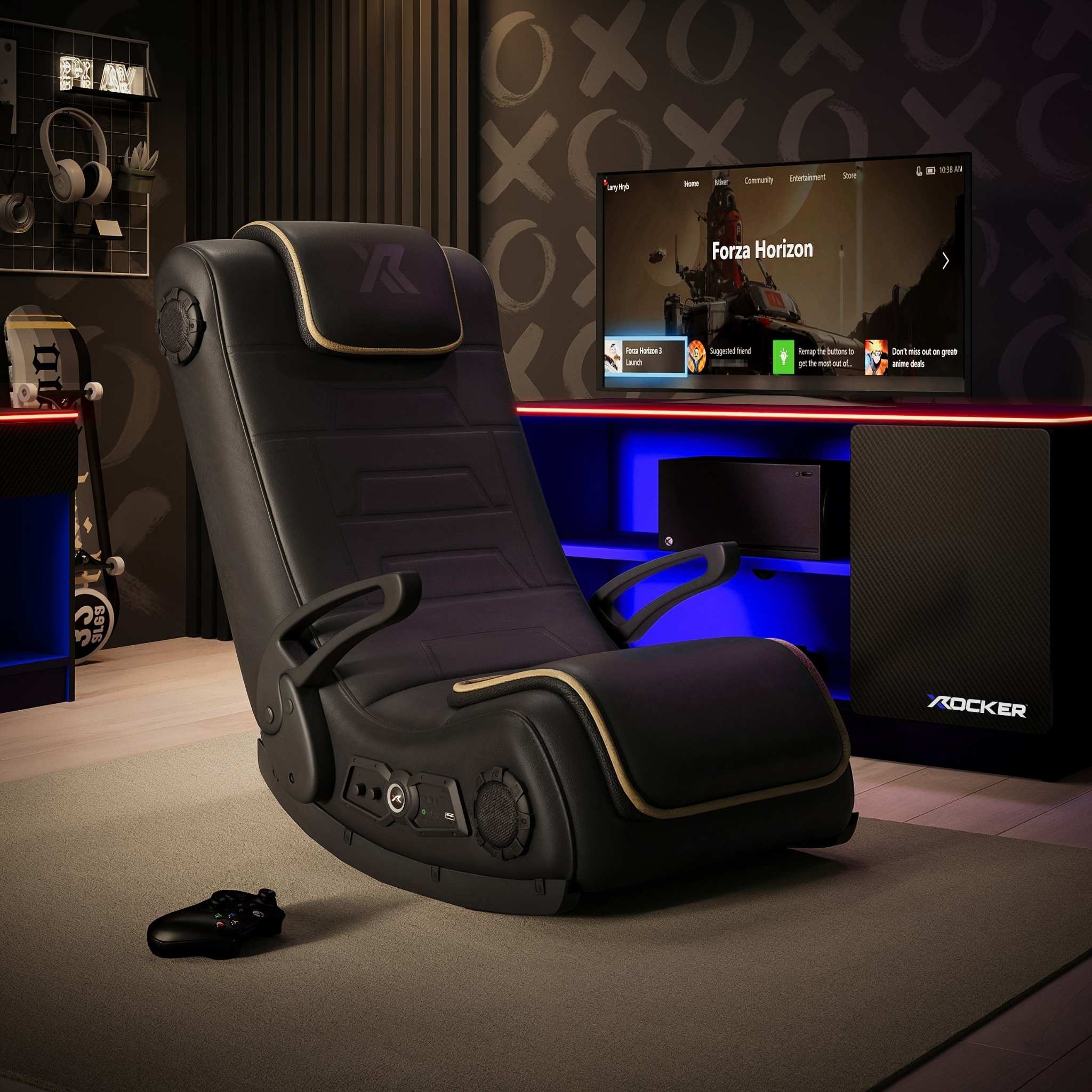 X Rocker Sentinel 4.1 Audio Floor Rocker Gaming Chair Immersive Sound Vibration
